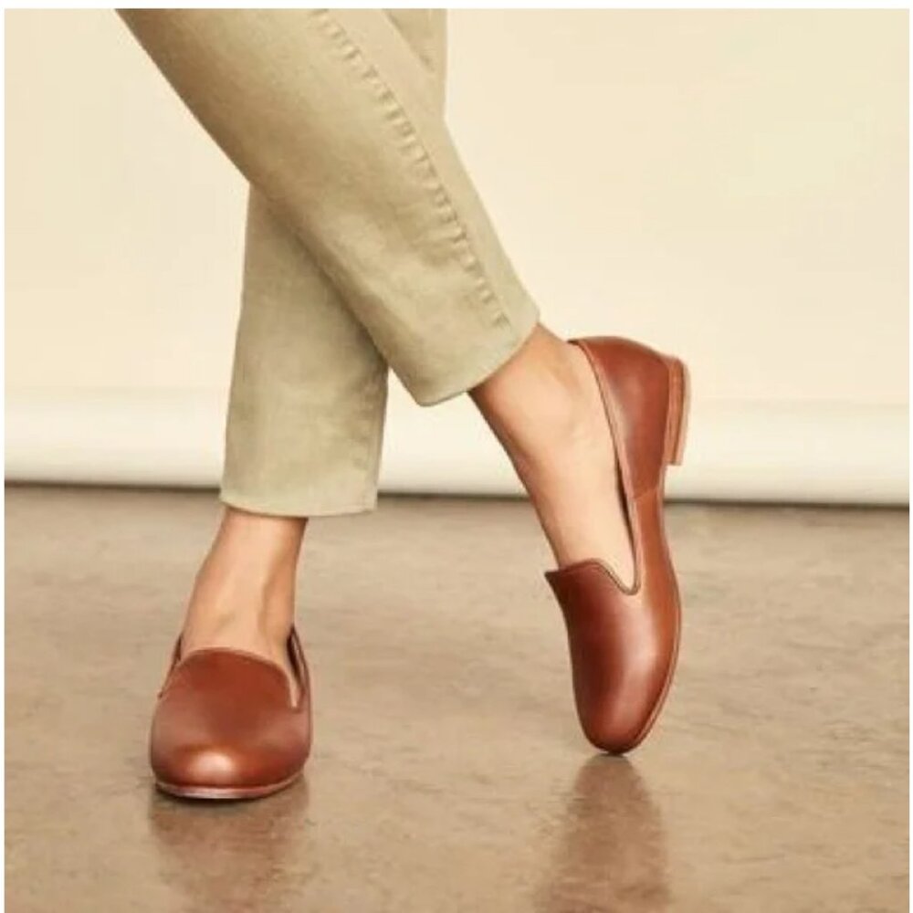 Nisolo Brown Leather Smoking Loafer Flat size 6.5